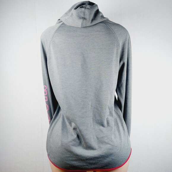 Nike Women's Grey Pink Dri-FIT Just Do It Lightweight Pullover Hoodie Size L - Picture 12 of 14